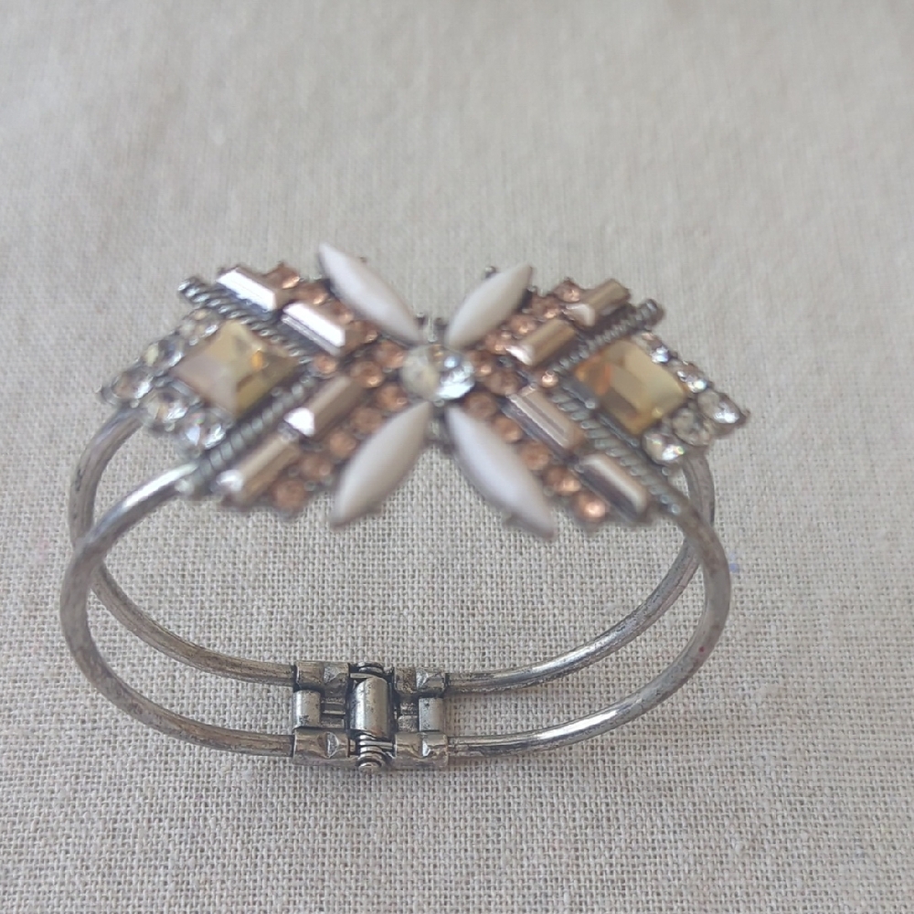 Neiman Marcus Silver and Gold Tone Beaded Bracelet